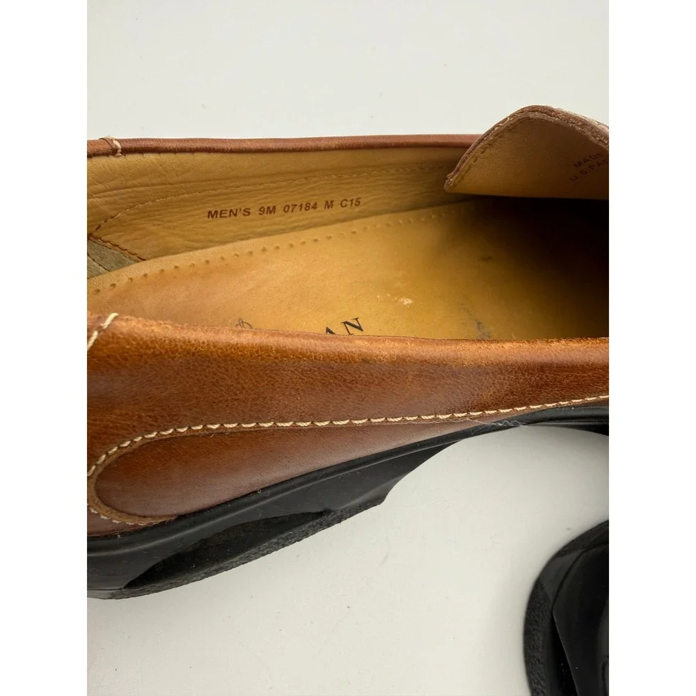 Cole Haan Mens Brown Leather Nike Air Moc Toe Slip On Loafers 07184 Size 9M